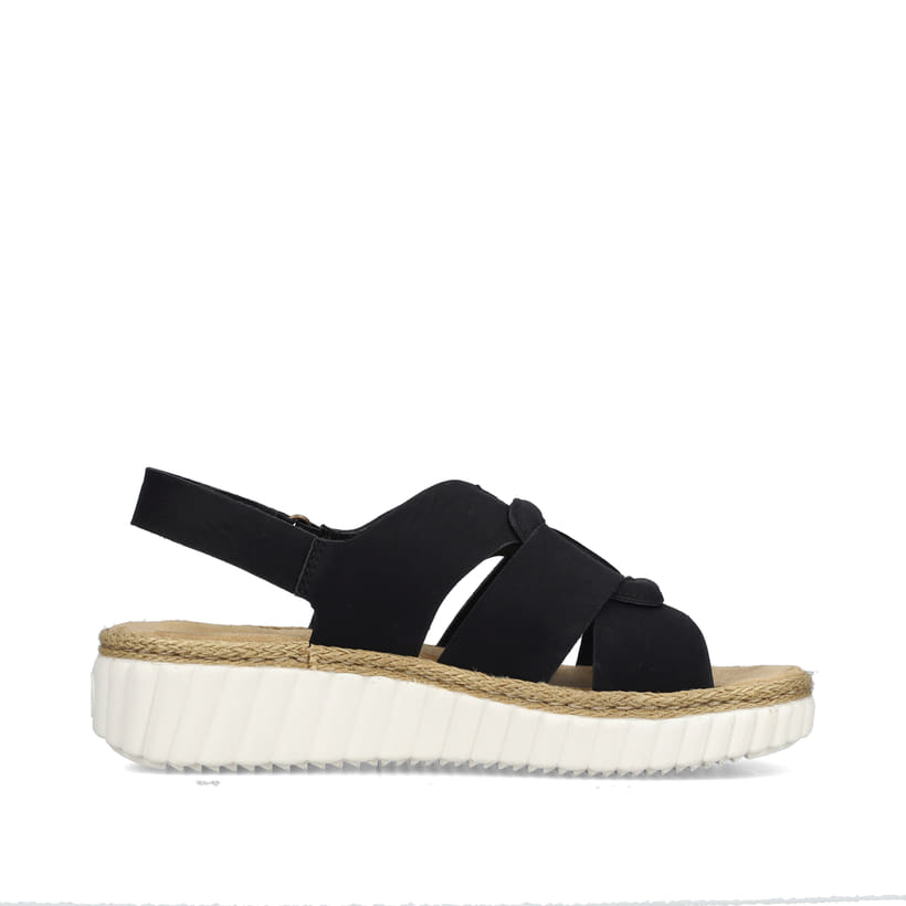 Rieker Artikelnummer 69289-00 Rieker Damen Keilsandaletten Tiefschwarz