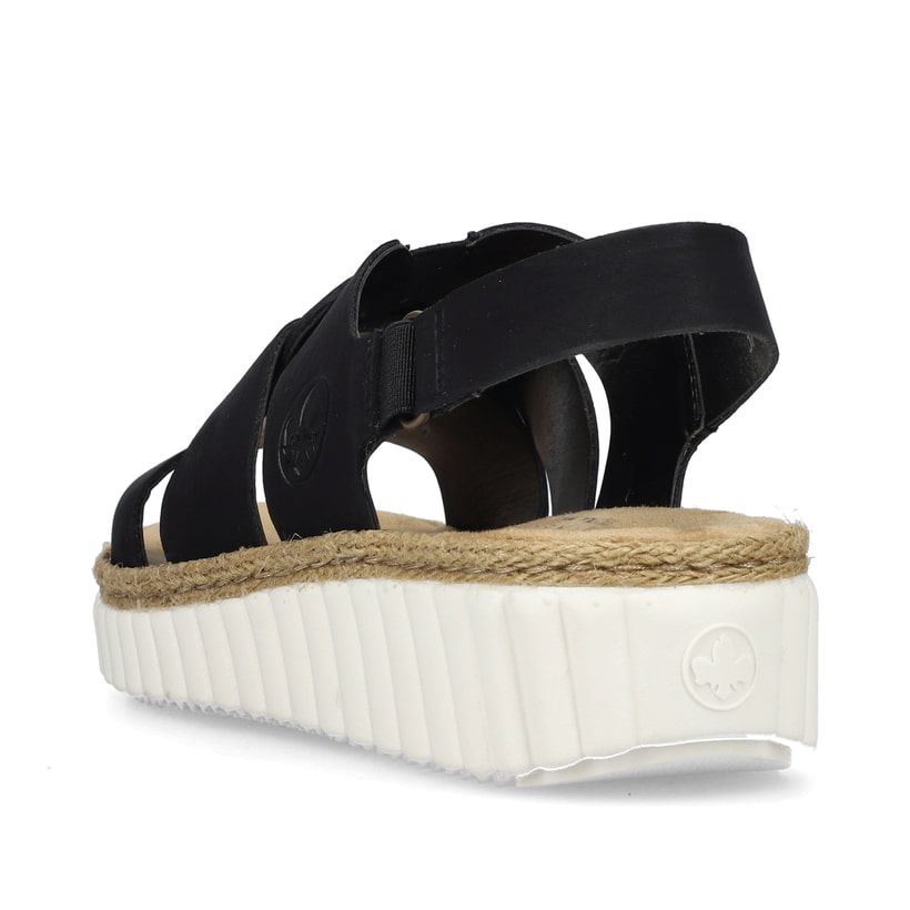 Rieker Artikelnummer 69289-00 Rieker Damen Keilsandaletten Tiefschwarz