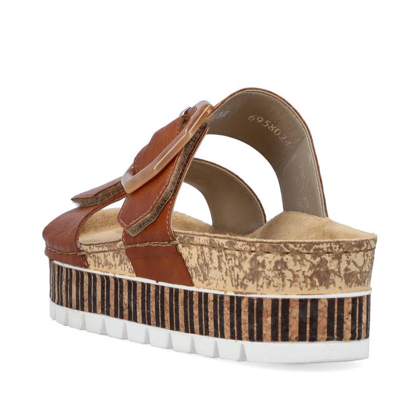 Rieker Artikelnummer 69580-24 Rieker Damen Pantoletten Kastanienbraun