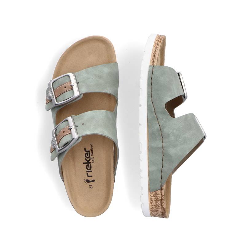 Rieker Artikelnummer 69850-52 Rieker Damen Pantoletten Khakigrün