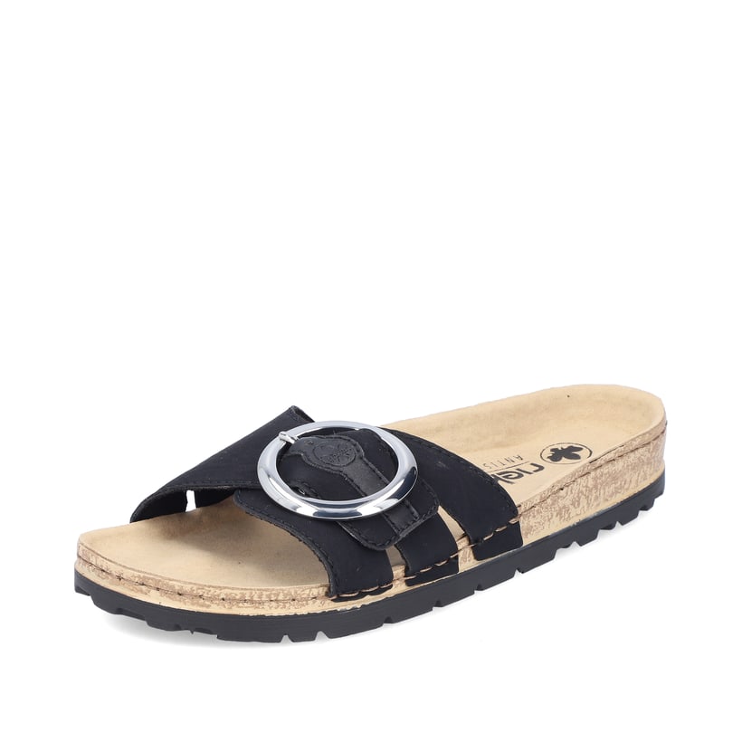 Rieker Artikelnummer 69880-00 Rieker Damen Pantoletten Nachtschwarz