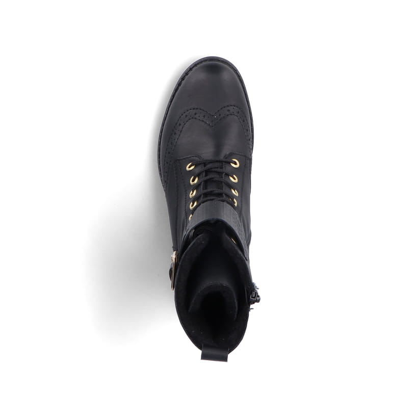 Rieker Artikelnummer 70640-00 Rieker Damen Schnürstiefel Asphaltschwarz