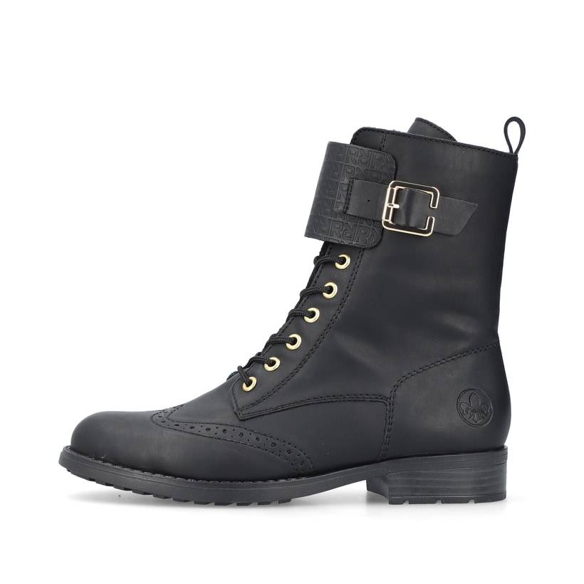 Rieker Artikelnummer 70640-00 Rieker Damen Schnürstiefel asphaltschwarz