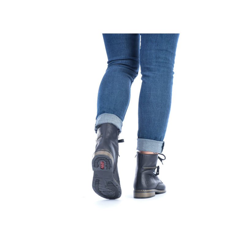 Rieker Artikelnummer 71208-00 Rieker Damen Biker Boots Tiefschwarz
