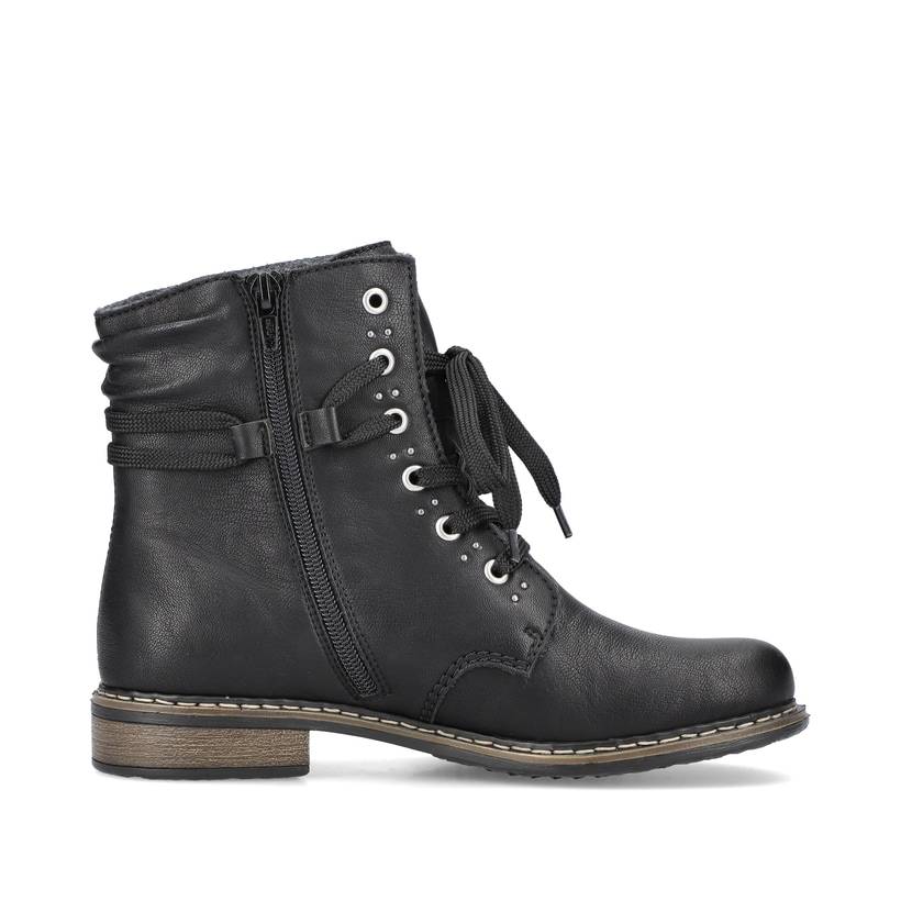 Rieker Artikelnummer 71218-00 Rieker Damen Schnürstiefel Asphaltschwarz