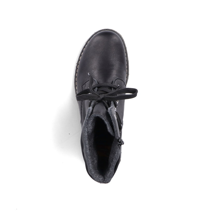 Rieker Artikelnummer 71218-00 Rieker Damen Schnürstiefel Asphaltschwarz