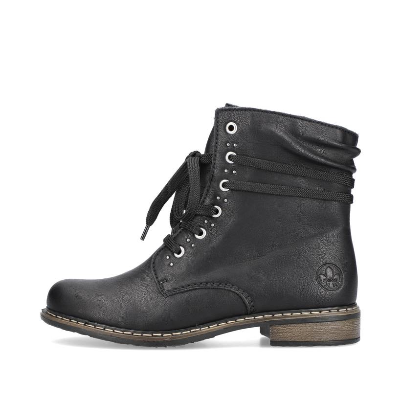 Rieker Artikelnummer 71218-00 Rieker Damen Schnürstiefel Asphaltschwarz