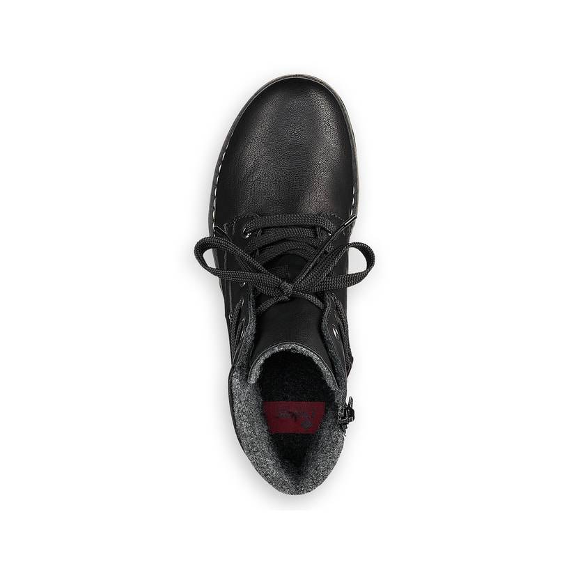 Rieker Artikelnummer 71222-01 Rieker Damen Schnürstiefel Asphaltschwarz