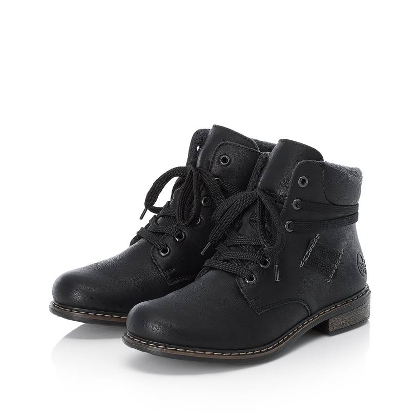 Rieker Artikelnummer 71222-01 Rieker Damen Schnürstiefel asphaltschwarz