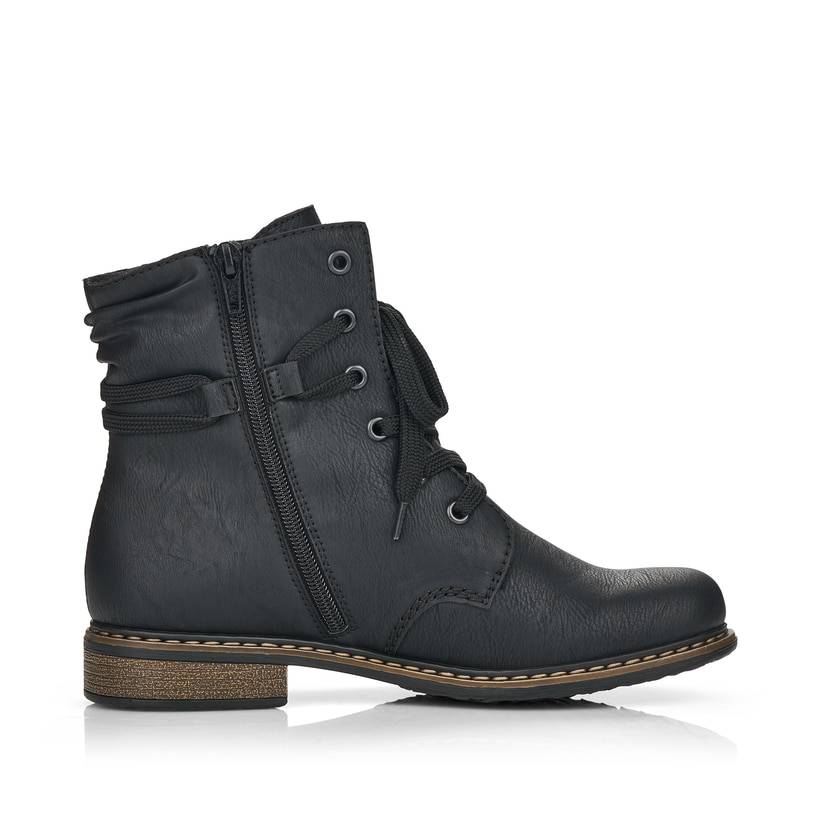 Rieker Artikelnummer 71229-02 Rieker Damen Schnürstiefel Asphaltschwarz