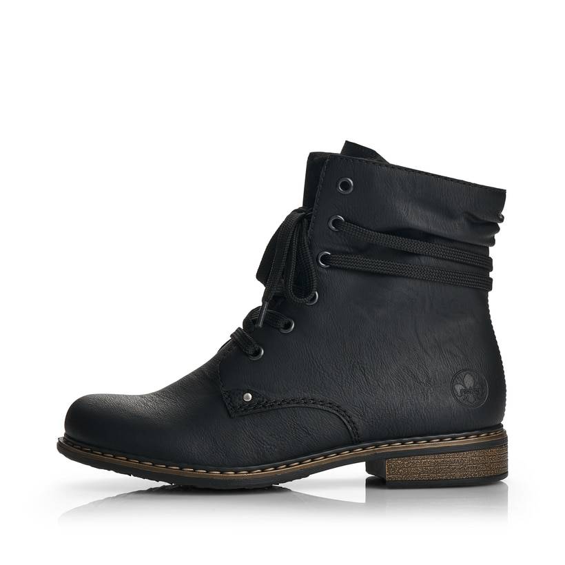 Rieker Artikelnummer 71229-02 Rieker Damen Schnürstiefel asphaltschwarz