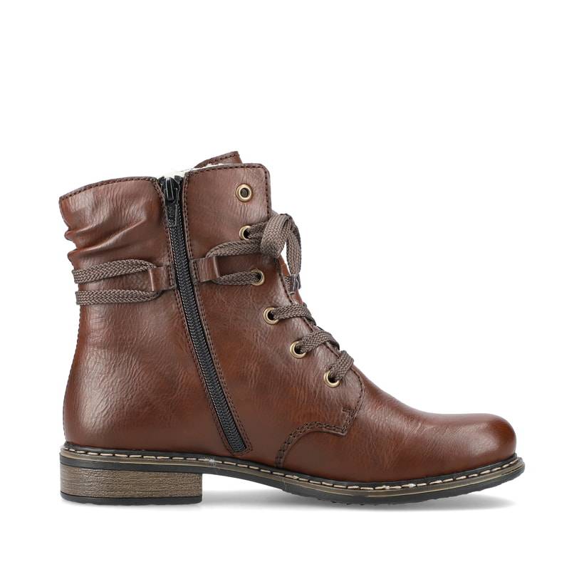 Rieker Artikelnummer 71229-22 Rieker Damen Schnürstiefel Schokobraun