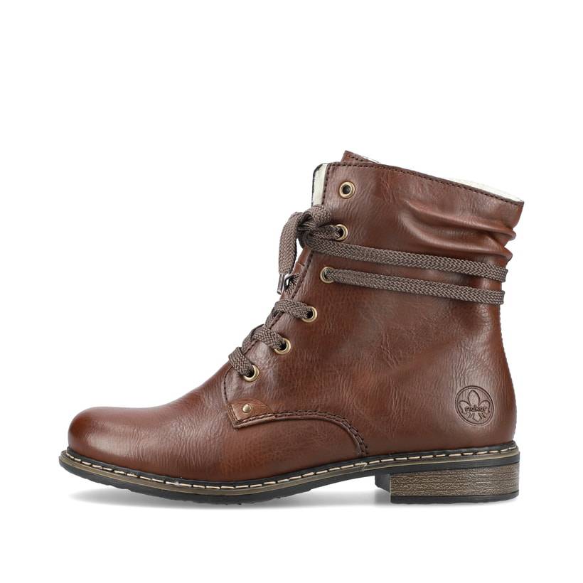 Rieker Artikelnummer 71229-22 Rieker Damen Schnürstiefel Schokobraun