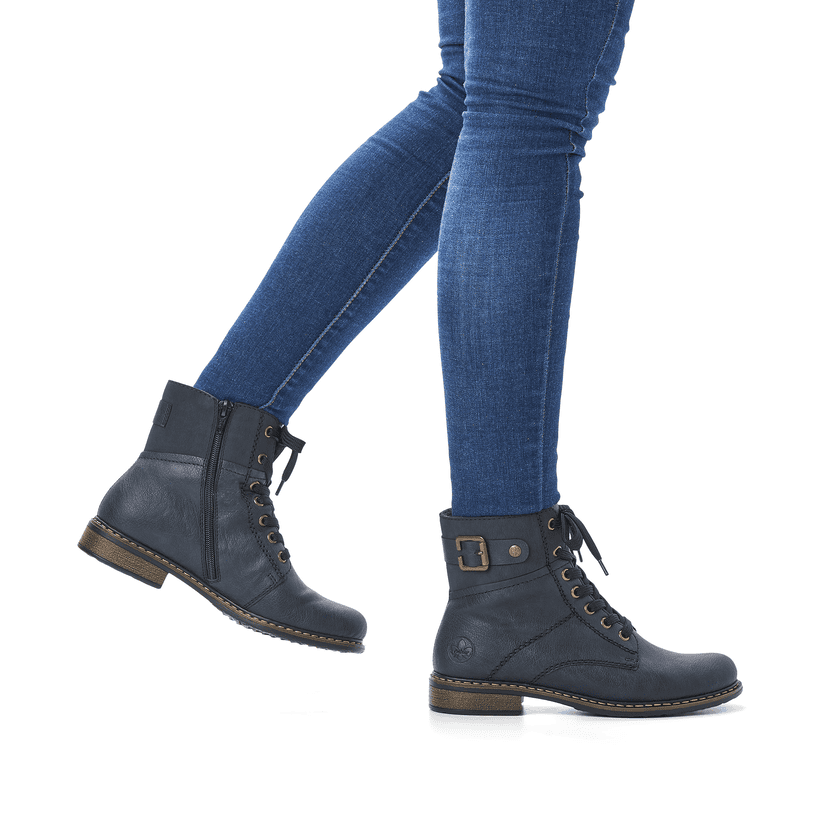 Rieker Artikelnummer 71242-15 Rieker Damen Schnürstiefel Ozeanblau