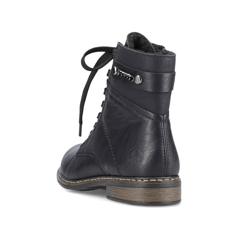 Rieker Artikelnummer 71248-00 Rieker Damen Schnürstiefel Tiefschwarz