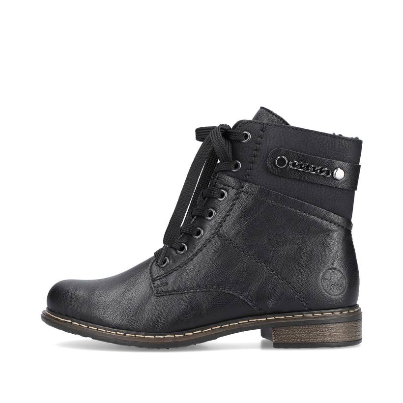 Rieker Artikelnummer 71248-00 Rieker Damen Schnürstiefel Tiefschwarz