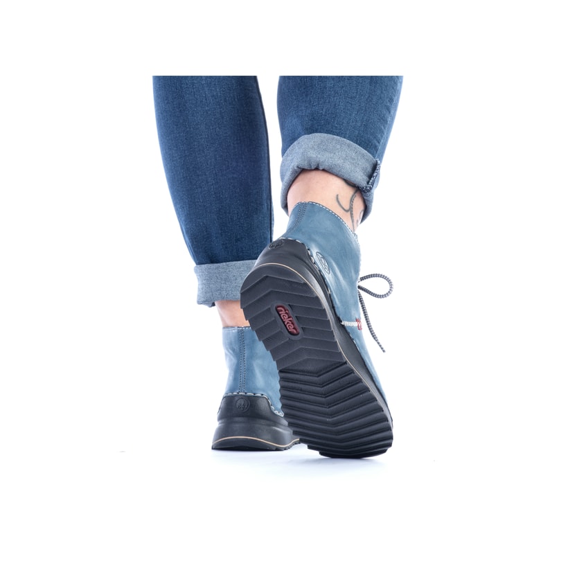 Rieker Artikelnummer 71510-14 Rieker Damen Schnürstiefel Californiablau