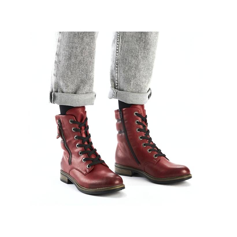 Rieker Artikelnummer 72212-35 Rieker Damen Schnürstiefel Apfelrot