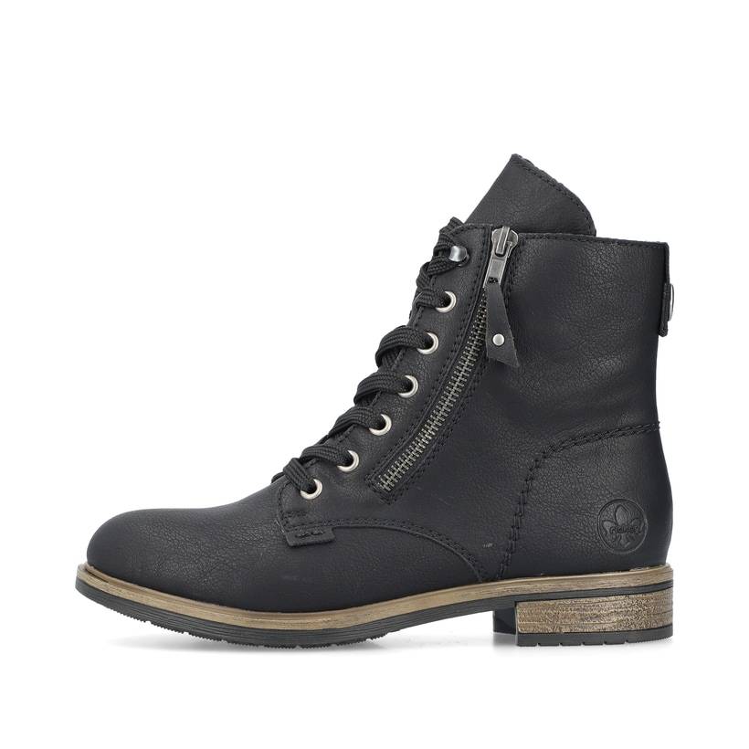 Rieker Artikelnummer 72221-00 Rieker Damen Schnürstiefel Asphaltschwarz