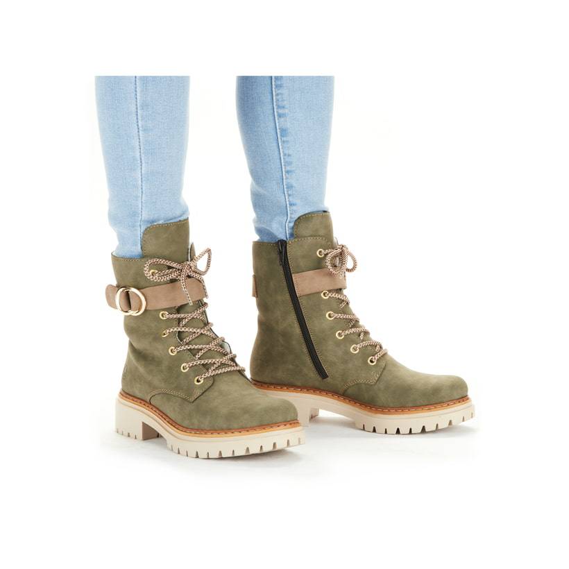 Rieker Artikelnummer 72610-55 Rieker Damen Biker Boots Laubgrün