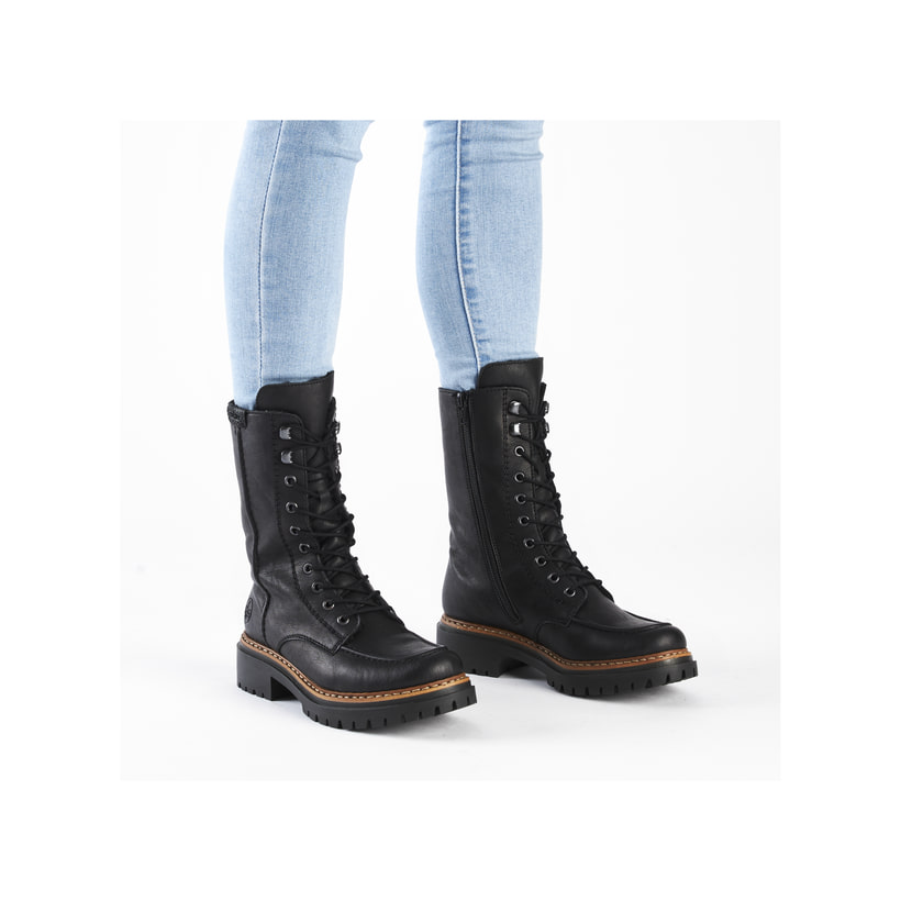 Rieker Artikelnummer 72616-00 Rieker Damen Biker Boots Asphaltschwarz