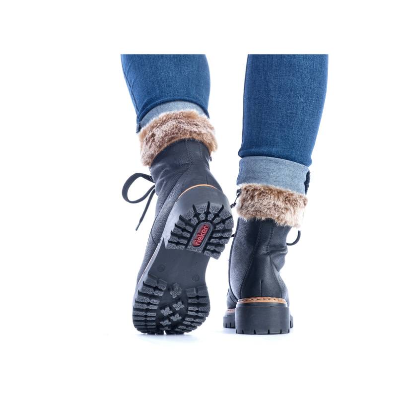 Rieker Artikelnummer 72630-00 Rieker Damen Schnürstiefel Tiefschwarz