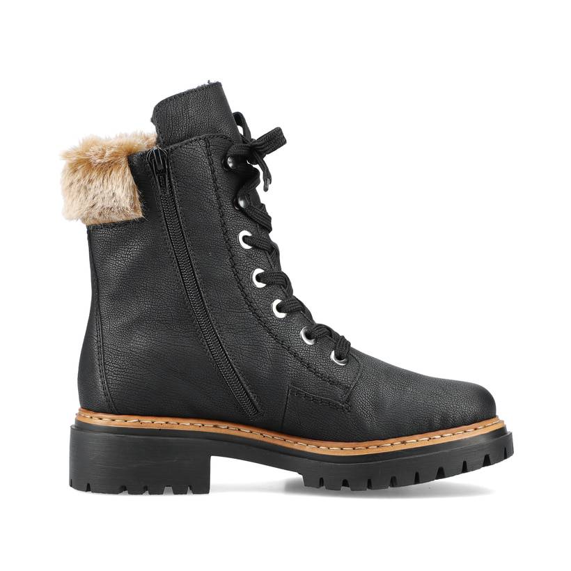 Rieker Artikelnummer 72630-00 Rieker Damen Schnürstiefel Tiefschwarz