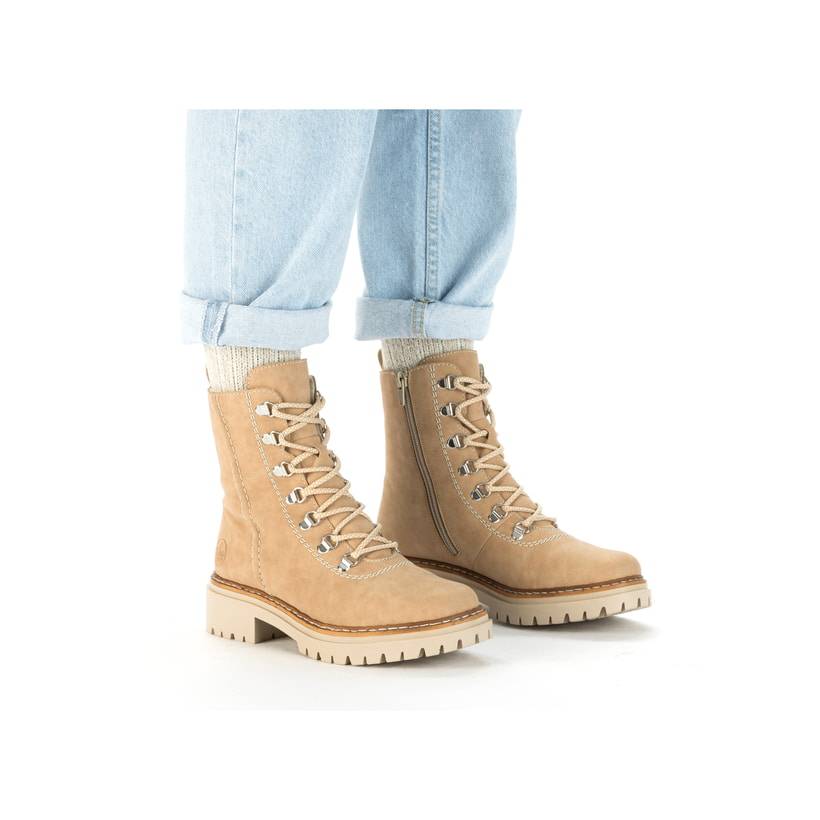 Rieker Artikelnummer 72643-60 Rieker Damen Schnürstiefel Braunbeige