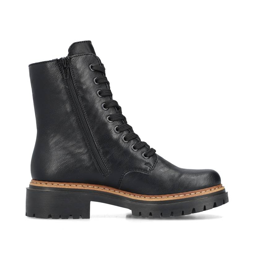 Rieker Artikelnummer 72647-00 Rieker Damen Biker Boots Asphaltschwarz