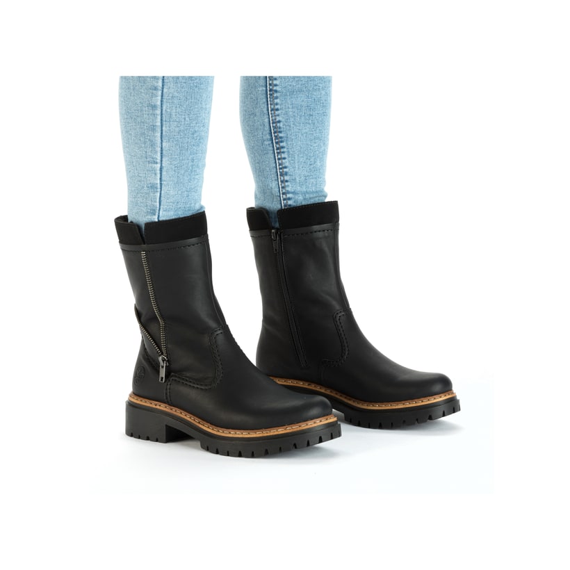 Rieker Artikelnummer 72680-00 Rieker Damen Kurzstiefel Asphaltschwarz
