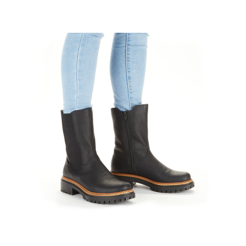 Rieker Artikelnummer 72683-00 Rieker Damen Chelsea Boots Nachtschwarz