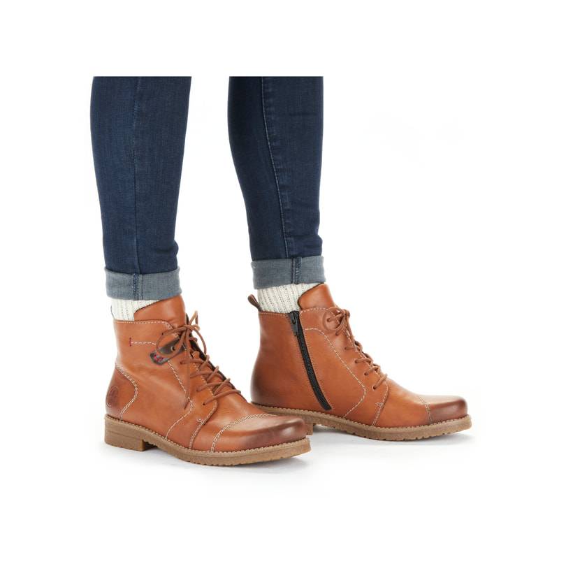 Rieker Artikelnummer 73501-24 Rieker Damen Schnürstiefel Karamellbraun