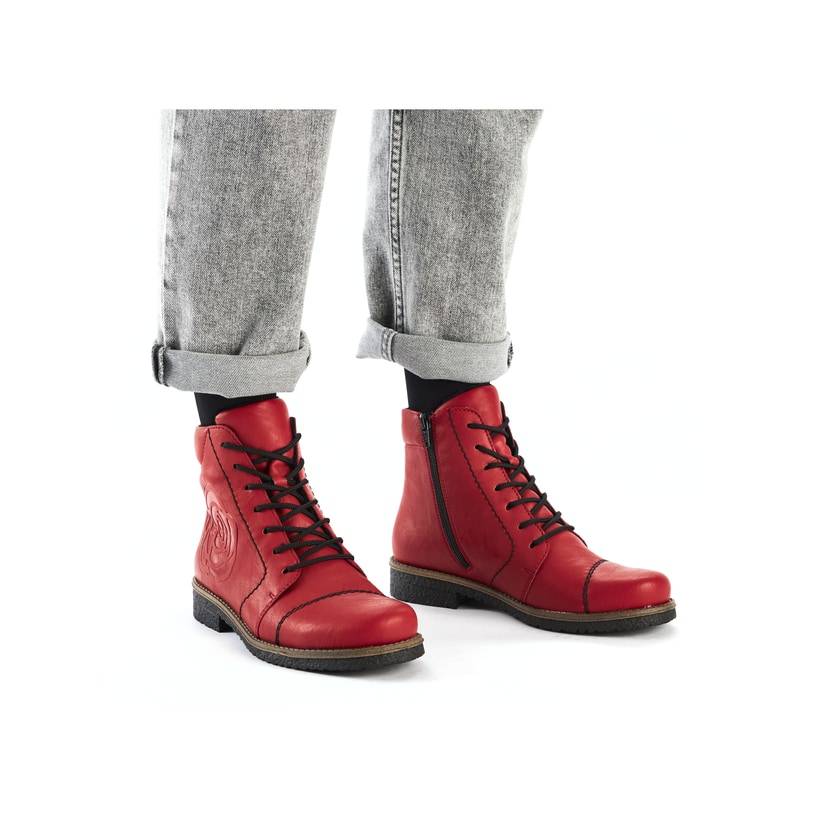 Rieker Artikelnummer 73504-33 Rieker Damen Schnürstiefel Erdbeerrot