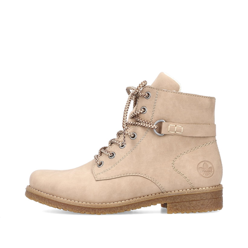 Rieker Artikelnummer 73511-20 Rieker Damen Schnürstiefel Sandbeige