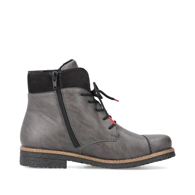 Rieker Artikelnummer 73533-45 Rieker Damen Schnürstiefel Platingrau
