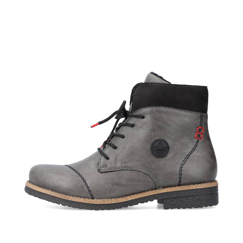 Rieker Artikelnummer 73533-45 Rieker Damen Schnürstiefel Platingrau