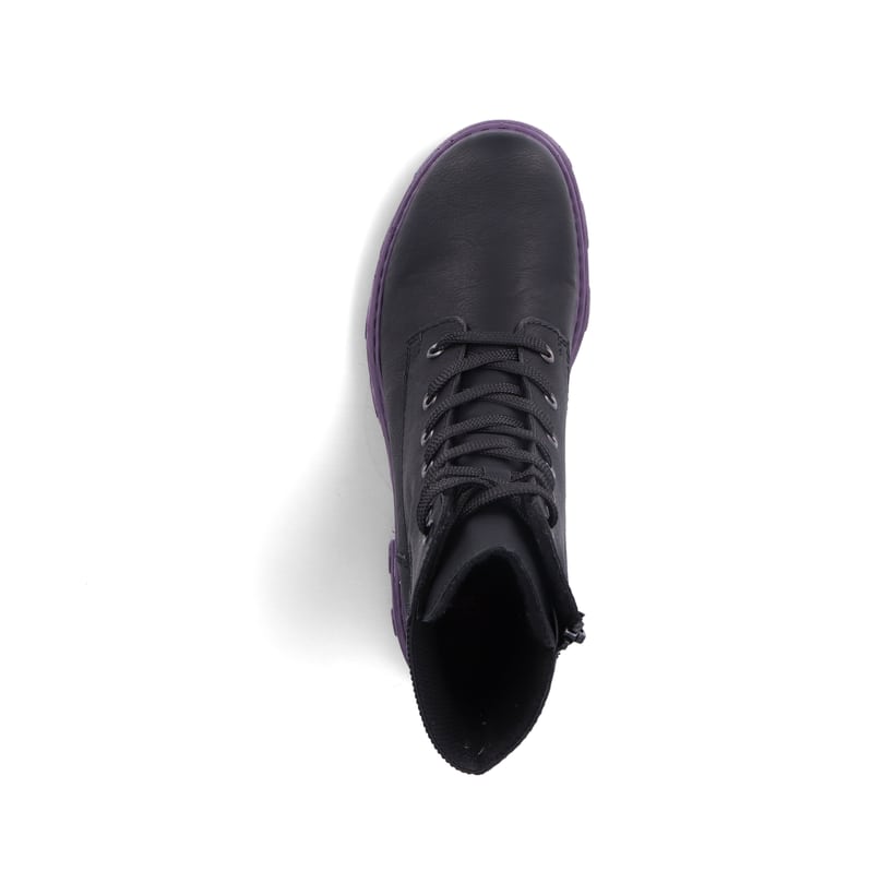 Rieker Artikelnummer 74631-01 Rieker Damen Biker Boots Nachtschwarz-purple