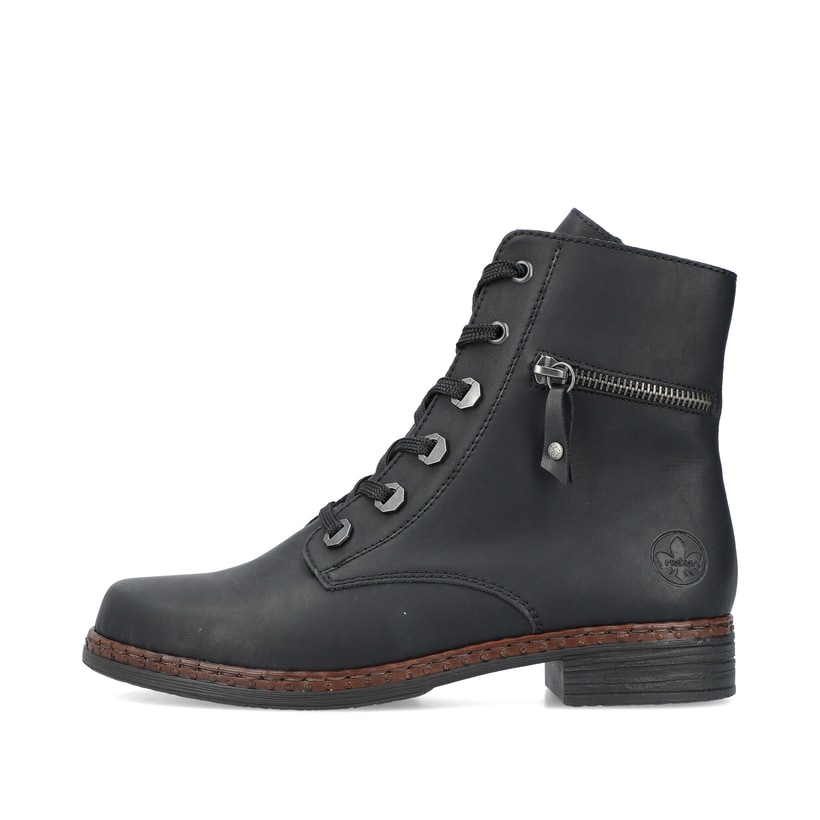 Rieker Artikelnummer 75142-01 Rieker Damen Schnürstiefel Carbonschwarz