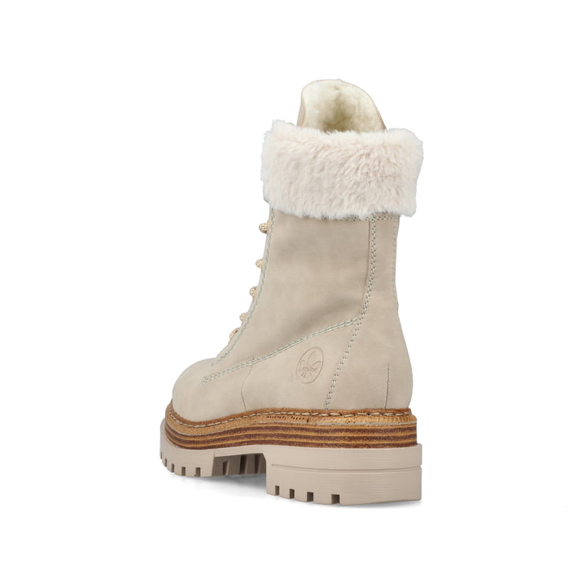 Rieker Artikelnummer 75630-62 Rieker Damen Schnürstiefel Sandbeige