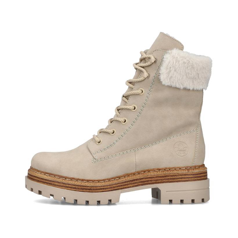 Rieker Artikelnummer 75630-62 Rieker Damen Schnürstiefel sandbeige