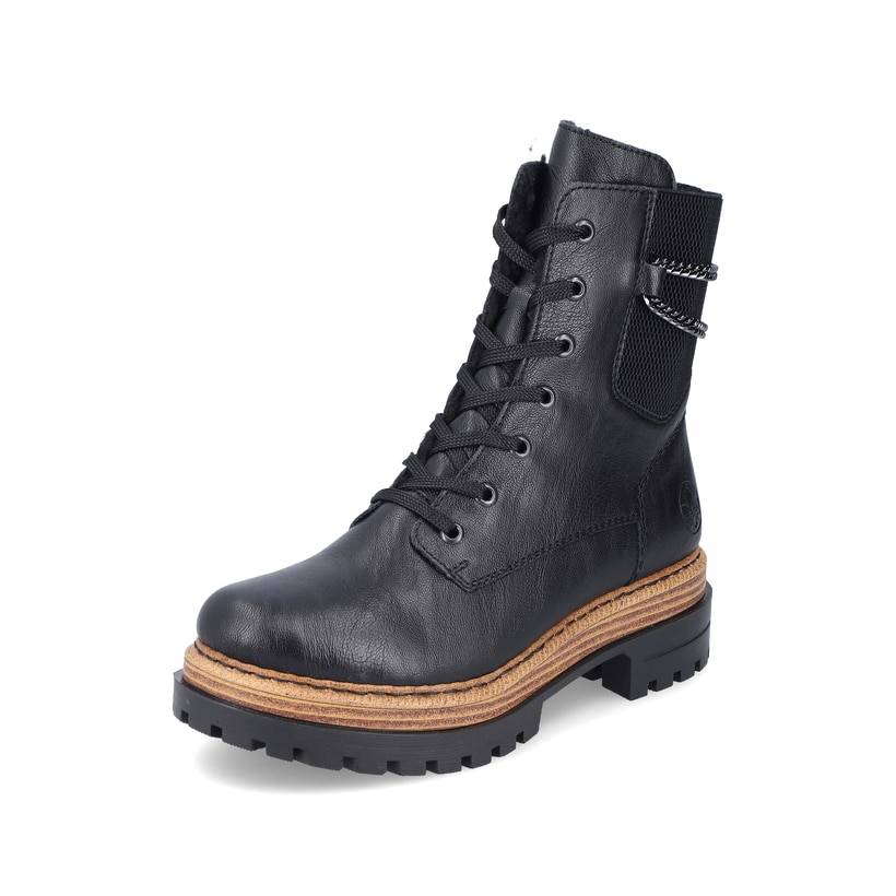 Rieker Artikelnummer 75633-00 Rieker Damen Biker Boots Asphaltschwarz