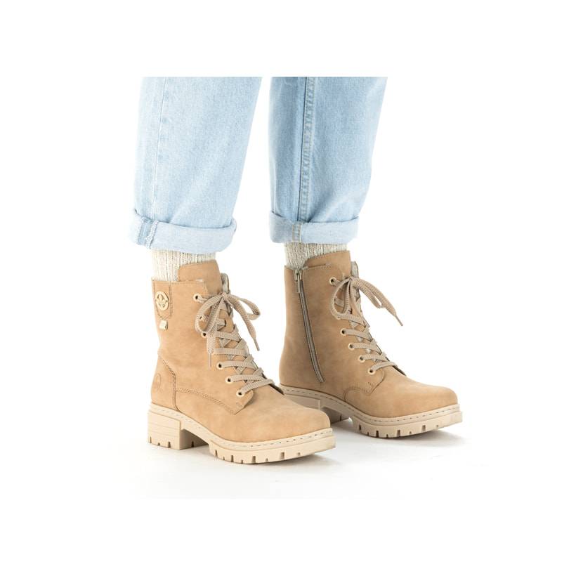 Rieker Artikelnummer 76843-61 Rieker Damen Schnürstiefel Braunbeige