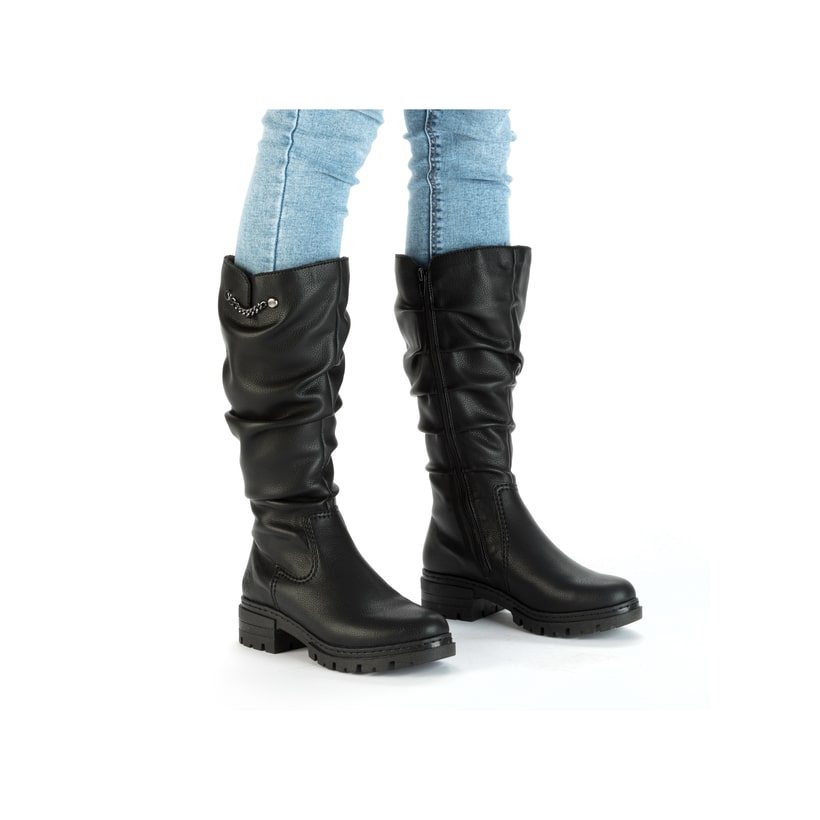 Rieker Artikelnummer 76891-00 Rieker Damen Hochschaftstiefel Nachtschwarz