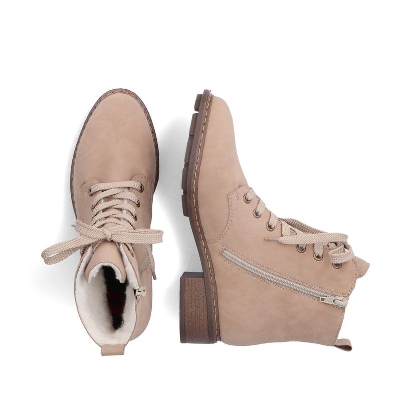 Rieker Artikelnummer 77200-20 Rieker Damen Schnürstiefel Sandbeige