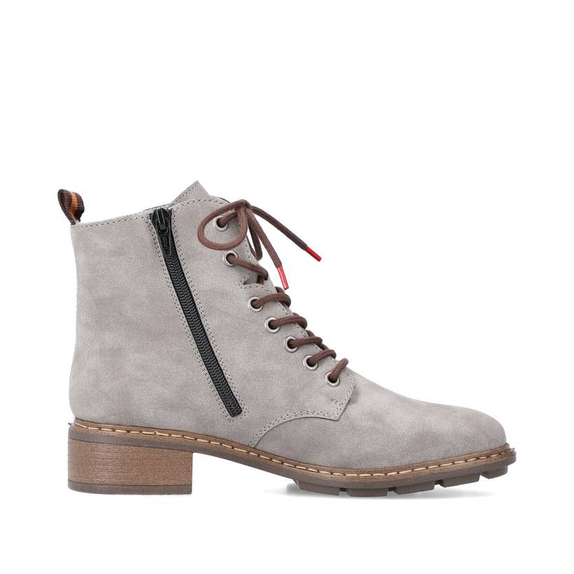 Rieker Artikelnummer 77210-40 Rieker Damen Schnürstiefel Silbergrau