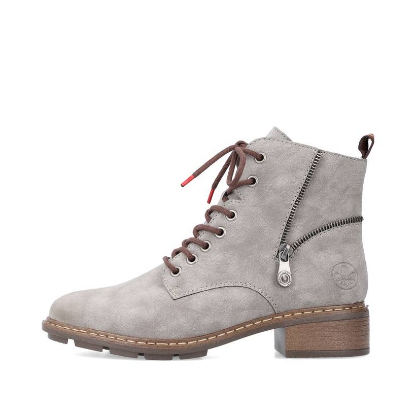 Rieker Artikelnummer 77210-40 Rieker Damen Schnürstiefel silbergrau