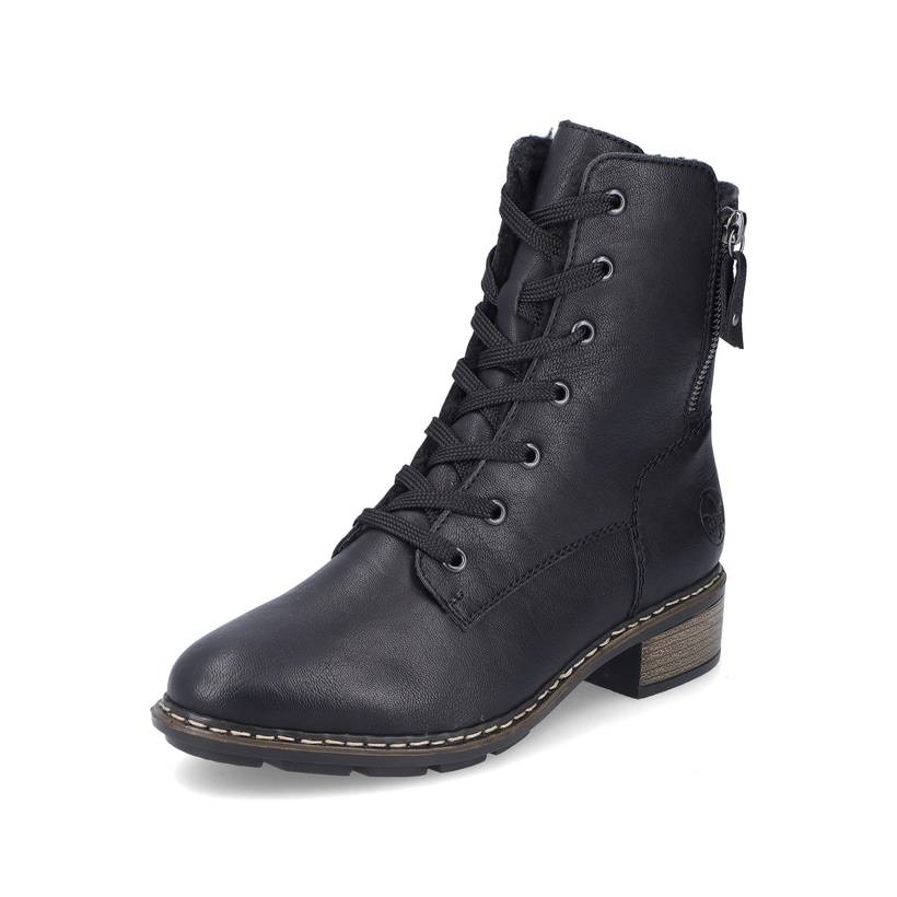Rieker Artikelnummer 77220-00 Rieker Damen Schnürstiefel Nachtschwarz