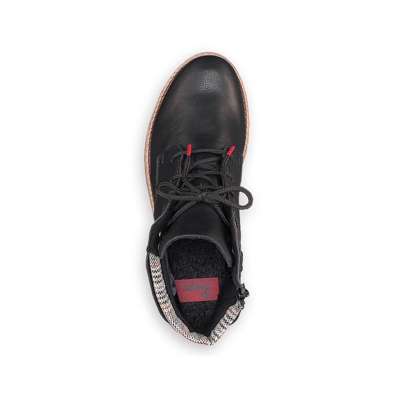 Rieker Artikelnummer 77431-00 Rieker Damen Schnürstiefel Tiefschwarz