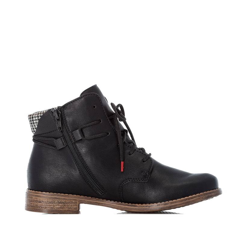 Rieker Artikelnummer 77431-00 Rieker Damen Schnürstiefel Tiefschwarz