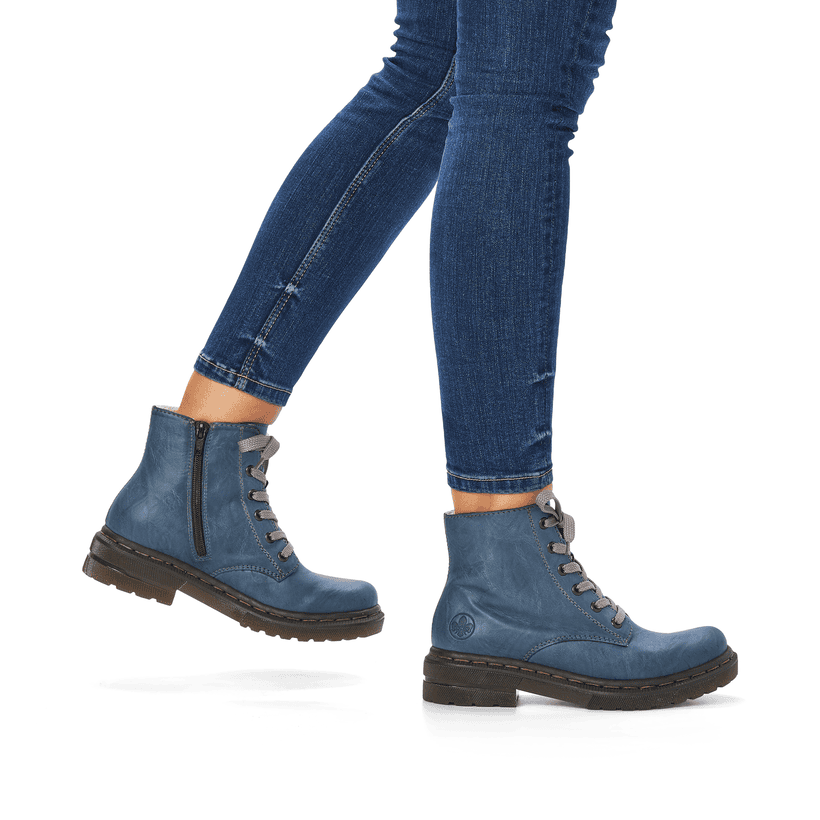 Rieker Artikelnummer 78240-14 Rieker Damen Schnürstiefel Himmelblau